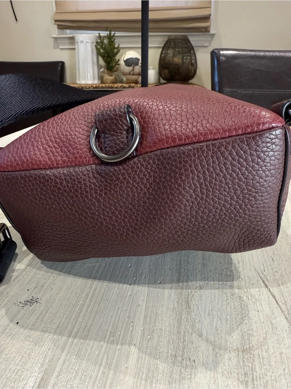 Coach Men's Manhattan Derby Tote Burgundy Leather Sling Backpack